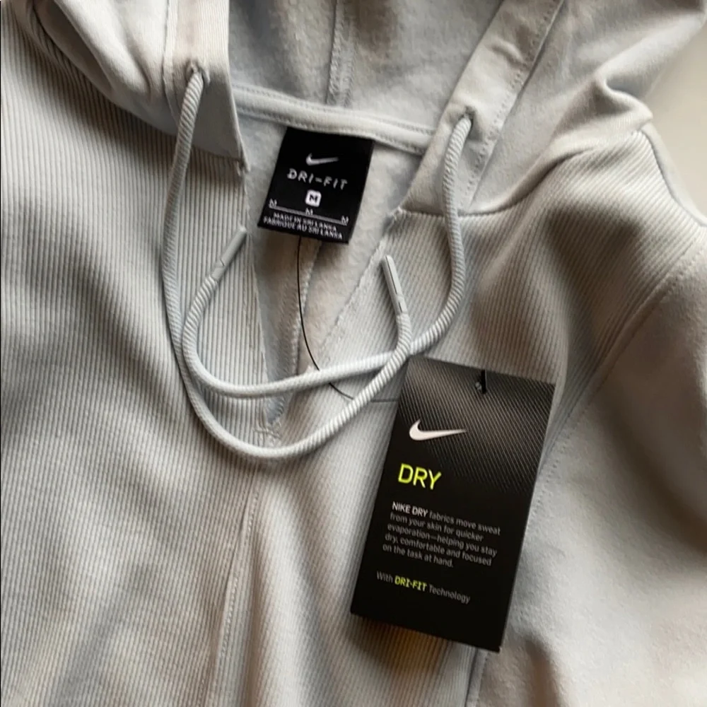 New Nike yoga hoodie top raw hem pastel